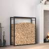 Firewood Rack Matt Black 80x28x86 cm Steel Colour black Size 80 x 28 x 86 cm 