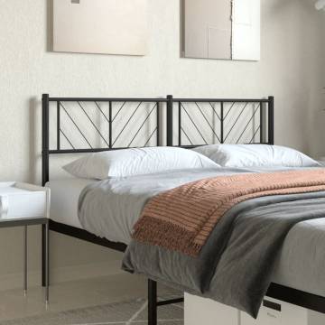 Stylish Black Metal Headboard for 135 cm Beds