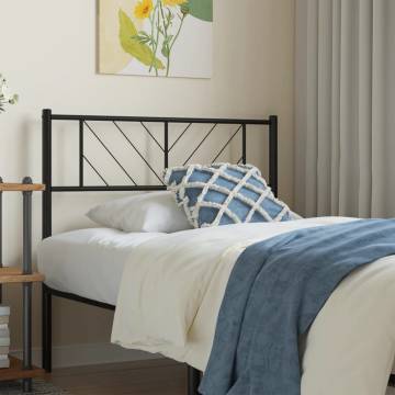 Metal Headboard Black 75 cm - Stylish & Sturdy Design