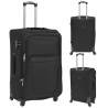 3 Piece Soft Case Trolley Set Black - Durable & Lightweight Travel