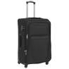 3 Piece Soft Case Trolley Set Black - Durable & Lightweight Travel