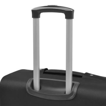 3 Piece Soft Case Trolley Set Black - Durable & Lightweight Travel