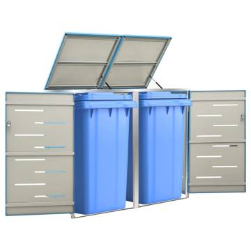 Sturdy Double Wheelie Bin Shed - Stainless Steel | HipoMarket