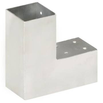 Post Connector L Shape Galvanised Metal 71x71 mm - HipoMarket