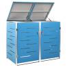 Sturdy Double Wheelie Bin Shed - Stainless Steel | HipoMarket