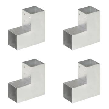 Post Connectors L Shape 4 pcs Galvanised Metal | Hipomarket