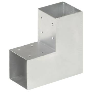 Post Connectors L Shape 4 pcs Galvanised Metal | Hipomarket