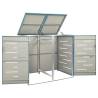 Sturdy Double Wheelie Bin Shed - Stainless Steel | HipoMarket