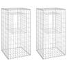 Gabion Basket Posts 50x50x100 cm - Iron, 2 pcs Set