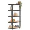 5-Layer Corner Shelf - Anthracite Steel & Wood | HipoMarket UK