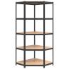 5-Layer Corner Shelf - Anthracite Steel & Wood | HipoMarket UK