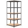 5-Layer Corner Shelf - Anthracite Steel & Wood | HipoMarket UK