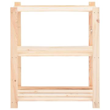 3-Tier Storage Rack - Solid Pinewood - 80x38x90 cm | Hipomarket