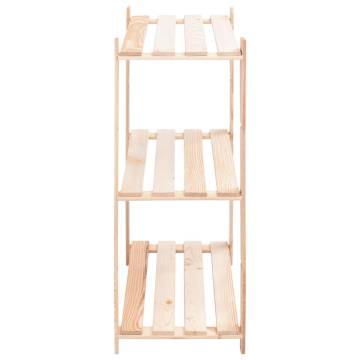 3-Tier Storage Rack - Solid Pinewood - 80x38x90 cm | Hipomarket