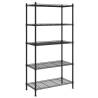 5-Tier Black Storage Shelf - 250 kg Capacity | HipoMarket