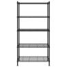 5-Tier Black Storage Shelf - 250 kg Capacity | HipoMarket