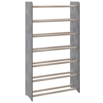 Stylish Grey Shoe Rack | 65x24x117 cm Engineered Wood