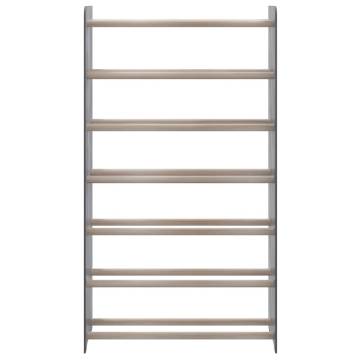 Stylish Grey Shoe Rack | 65x24x117 cm Engineered Wood