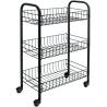 Metaltex Kitchen Trolley with 3 Baskets - Siena Black