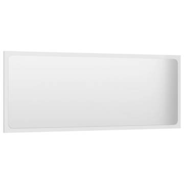 High Gloss White Bathroom Mirror - Stylish & Durable