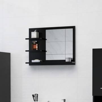 Stylish Bathroom Mirror Black - 60x10.5x45 cm - Hipomarket