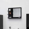 Bathroom Mirror Black 60x10.5x45 cm Engineered Wood Colour black Quantity in Package 1 