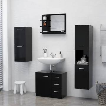 Stylish Bathroom Mirror Black - 60x10.5x45 cm - Hipomarket