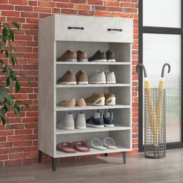 Shoe Cabinet Concrete Grey 60x35x105 cm - Hipomarket UK