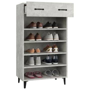 Shoe Cabinet Concrete Grey 60x35x105 cm - Hipomarket UK