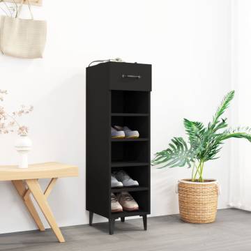 Shoe Cabinet Black 30x35x105 cm – Stylish Storage Solution