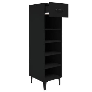 Shoe Cabinet Black 30x35x105 cm – Stylish Storage Solution