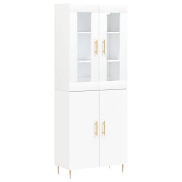 Stylish Highboard White - 69.5x34x180 cm Engineered Wood