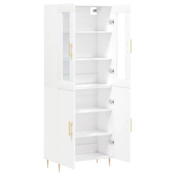 Stylish Highboard White - 69.5x34x180 cm Engineered Wood