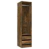 Smoked Oak Wardrobe with Drawers - Stylish & Compact Storage