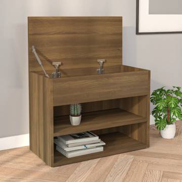 Shoe Bench Brown Oak - Stylish Storage, 60x30x45 cm