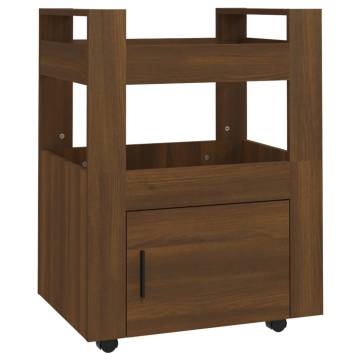 Brown Oak Kitchen Trolley - 60x45x80 cm Engineered Wood