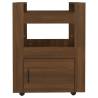 Brown Oak Kitchen Trolley - 60x45x80 cm Engineered Wood