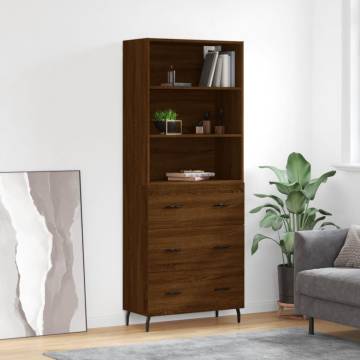 Stylish Brown Oak Highboard - 69.5x34x180 cm | HipoMarket