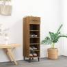 Stylish Brown Oak Shoe Cabinet - Space Saving & Durable