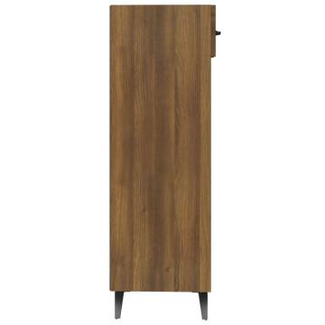 Stylish Brown Oak Shoe Cabinet - Space Saving & Durable