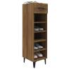 Stylish Brown Oak Shoe Cabinet - Space Saving & Durable