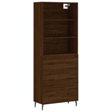 Stylish Brown Oak Highboard - 69.5x34x180 cm | HipoMarket