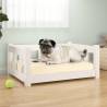 Dog Bed White 65.5x50.5x28 cm Solid Wood Pine Colour white Size 65.5 x 50.5 x 28 cm 