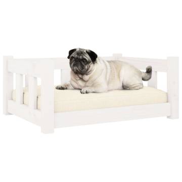 Dog Bed White 65.5x50.5x28 cm Solid Pine Wood - Hipomarket