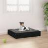 Dog Bed Black 51.5x44x9 cm Solid Wood Pine Colour black Size 51.5 x 44 x 9 cm 