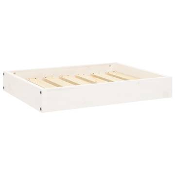 Stylish Dog Bed in White - Solid Pine Wood - 61.5x49x9 cm