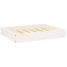 Stylish Dog Bed in White - Solid Pine Wood - 61.5x49x9 cm