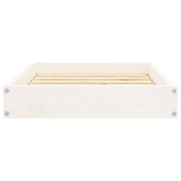 Stylish Dog Bed in White - Solid Pine Wood - 61.5x49x9 cm