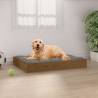 Dog Bed Honey Brown 71.5x54x9 cm Solid Wood Pine Colour honey brown Size 71.5 x 54 x 9 cm 