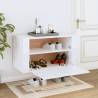 Wall-Mounted Shoe Cabinet High Gloss White - 70x35x38 cm